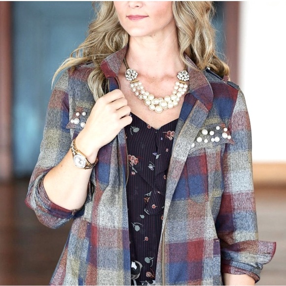 CAbi 3555 Plaid Collage Jacket Fall 2018 - Picture 2 of 10